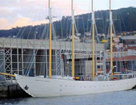 Lazaga Class Missile Launcher Patrol Ship in fairing