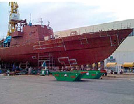 Lazaga Class Missile Launcher Patrol Ship in fairing